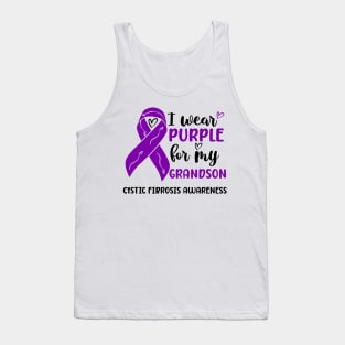 I Wear Purple For My Grandson Cystic Fibrosis Awareness Tank Top